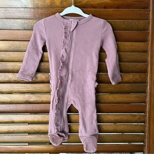 Spearmint Love Baby Girl Newborn Ruffled Footie, NWT, Mauve